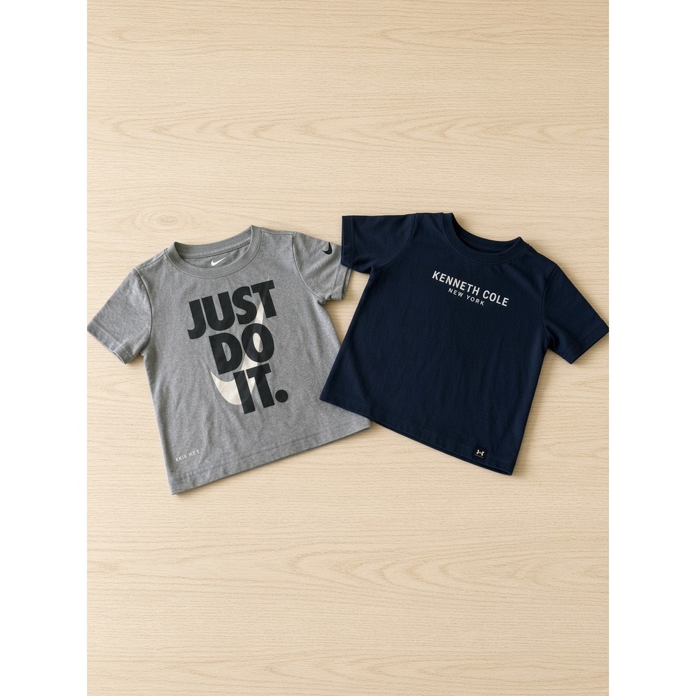 Nike Dri-FIT Grey Just Do It & Kenneth Cole Navy Logo T-Shirt Bundle Toddler 2T